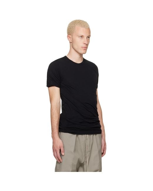Rick Owens Black Tower Double S/S T-Shirt for men