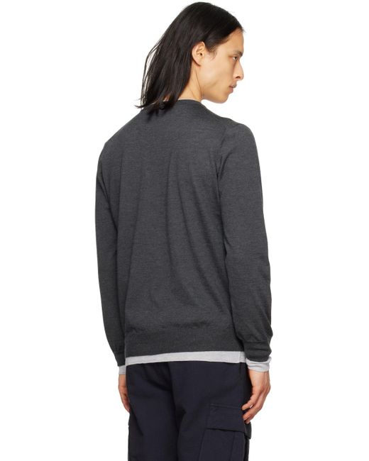 Gabriela Hearst Black Gray Wells Reversible Sweater for men