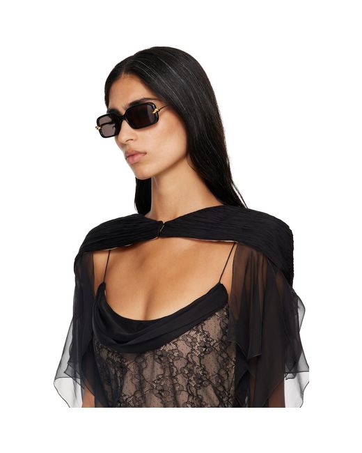 Bottega Veneta Brown Knot Rectangular Sunglasses