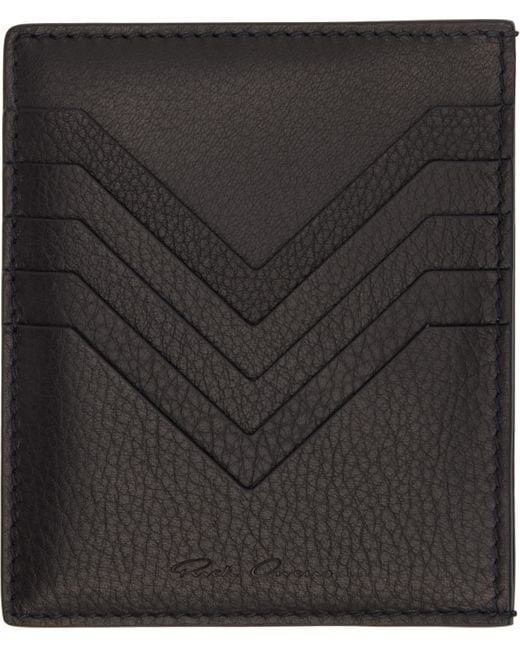Rick Owens Black Porterville Square Soft Grain Card Holder for men