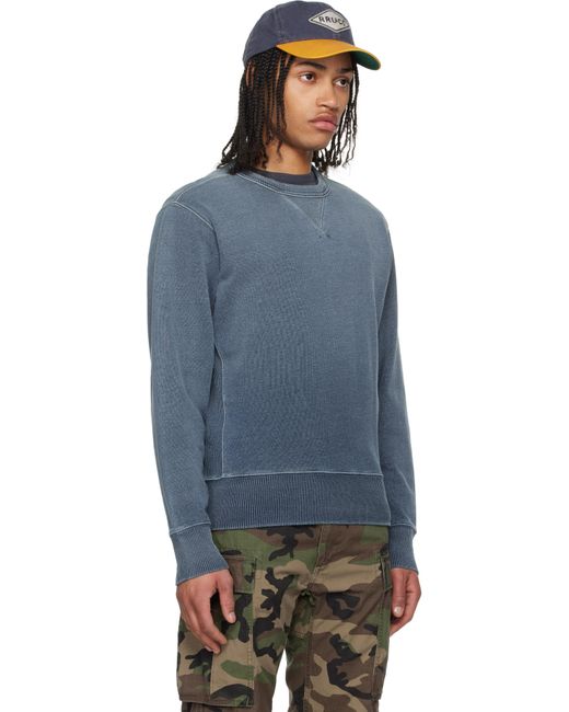 メンズ RRL ブルー フレンチテリー スウェットシャツ Blue