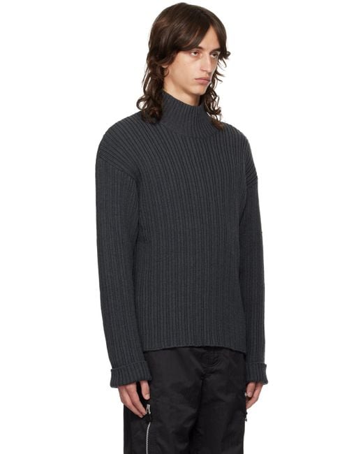Our Legacy Black Dropped Shoulder Turtleneck for men