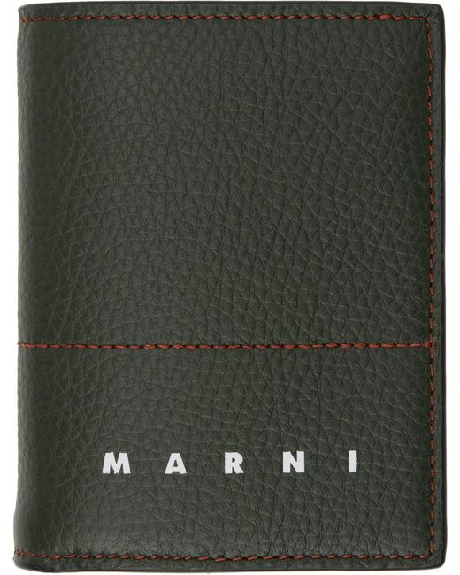 Marni Green Logo Wallet for men