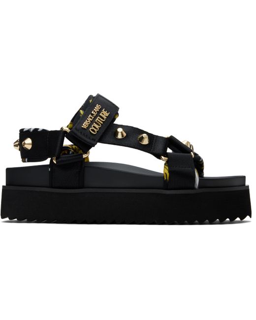 Versace Jeans Couture Black Beach Sandals