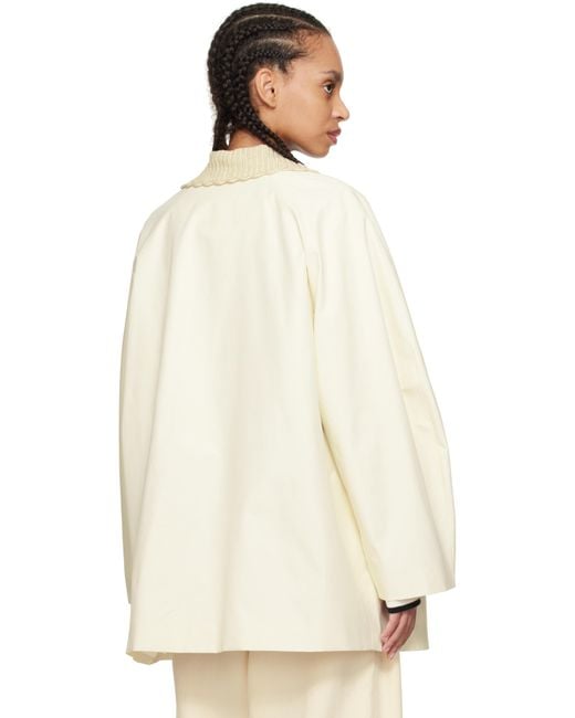 Blouson Blanc Cassé À Col En Crochet Cordera en coloris Natural