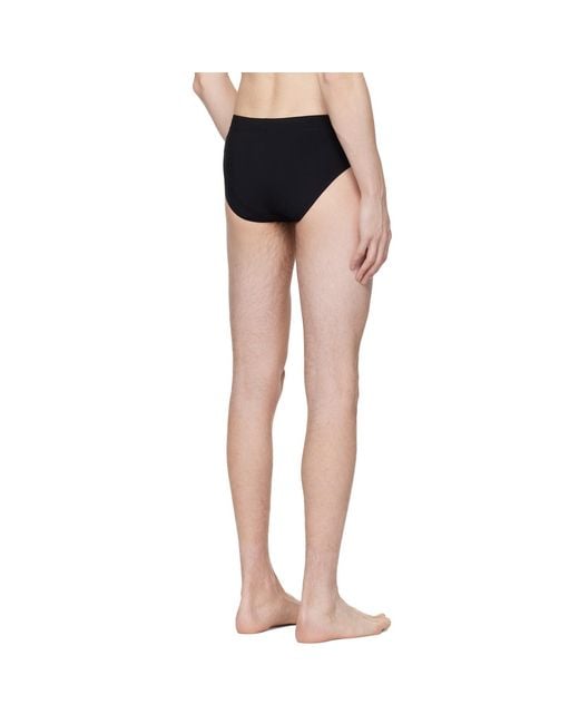 Rick Owens Black Temple Penta Swim Briefs for men
