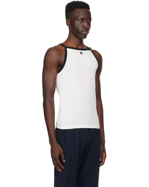 Courreges White Buckle Tank Top in Black for Men | Lyst UK