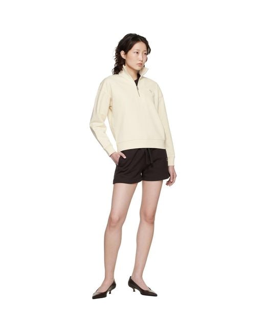 Maison Kitsuné Black Off- Baby Fox Half Zip Sweatshirt