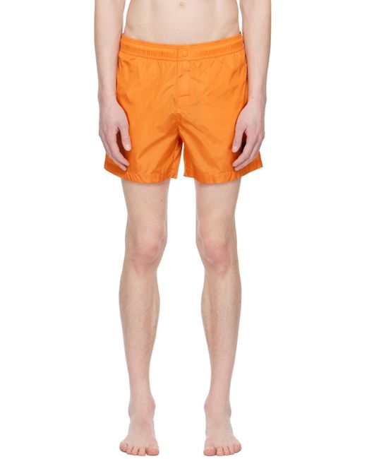 Moncler Orange Drawstring Swim Shorts for men