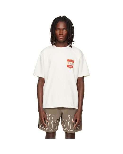 Rhude White Off- Filtaro Crest T-Shirt for men