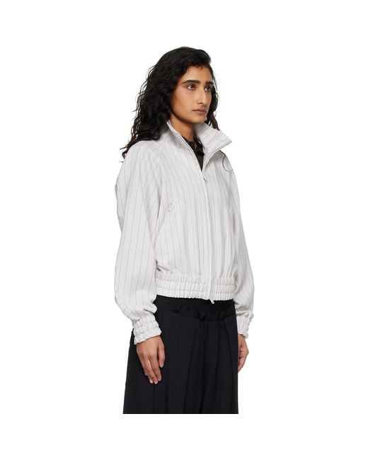 Y-3 White Off- Pinstripe Sport Uniform Jacket