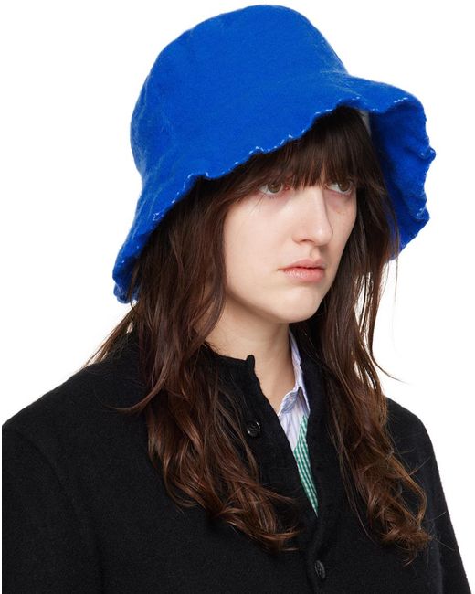 Chapeau bob bleu en tweed de laine et nylon Comme des Garçons en coloris Blue