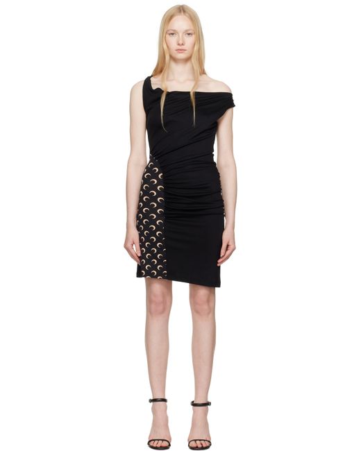 MARINE SERRE Black Ssense Exclusive Soft Jersey Draped Minidress