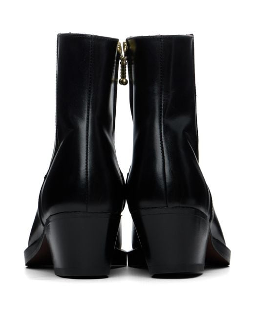 Ernest W. Baker Black Western Boots for men