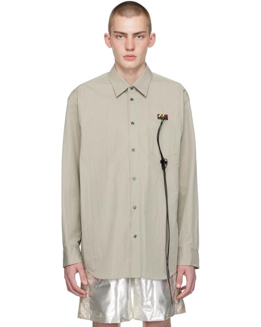 Doublet Gray Taupe Rca Cable Shirt for men