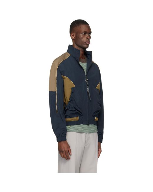 ANDERSSON BELL Blue Khaki Color Block Nylon Jacket for men