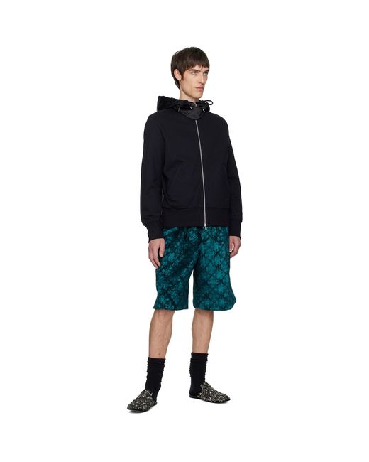 Dries Van Noten Blue Printed Hoodie for men