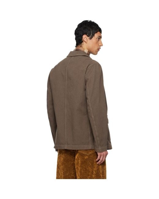 Dries Van Noten Brown Twill Jacket for men