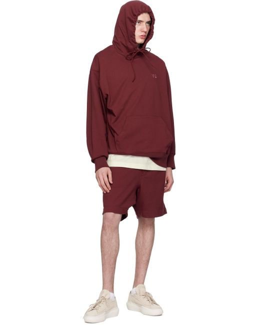 Y-3 Red Burgundy Loose-fit Shorts for men