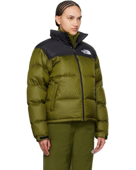 The North Face Green Khaki & Black 1996 Retro Nuptse Down Jacket