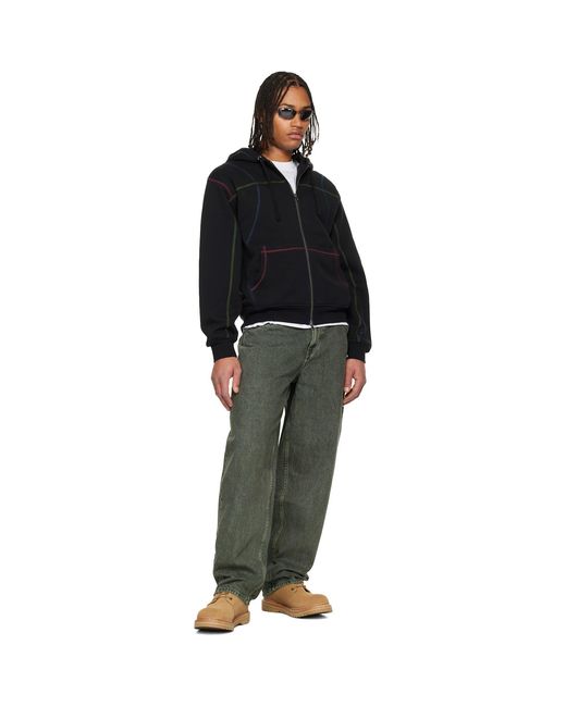 Dime Black Court Zip Hoodie for men
