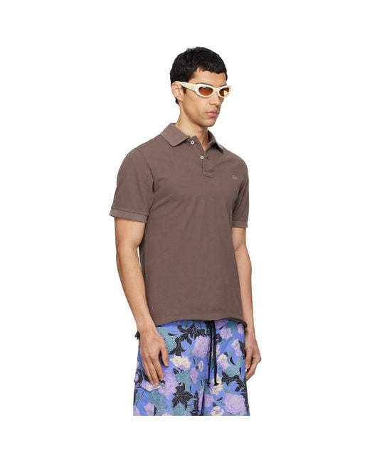 ERL Brown Logo Patch Polo for men