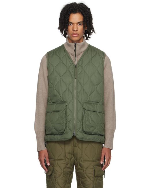 Taion Green Lace-up Down Vest for men