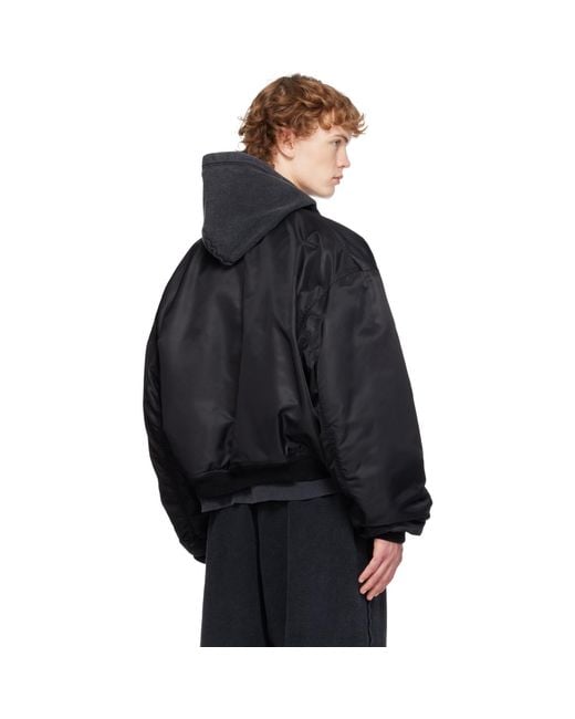 Balenciaga Black Standard Bomber Jacket for men