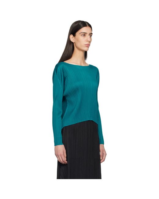 Pleats Please Issey Miyake Blue Monthly Colors October Top