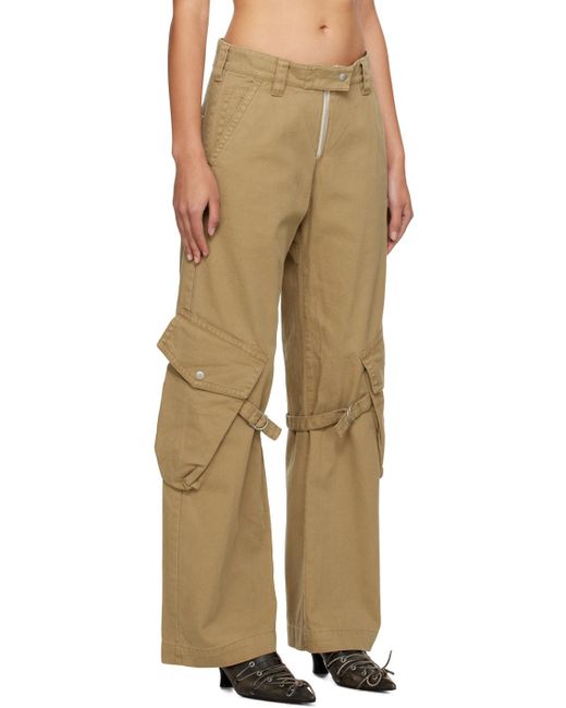 Acne Natural Beige Cargo Pocket Trousers