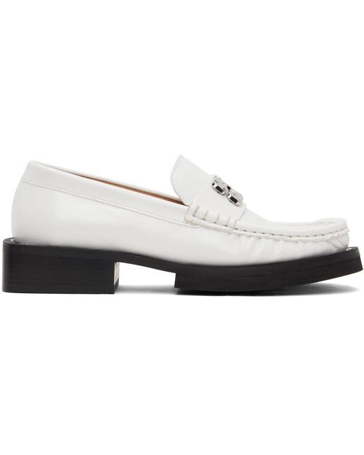 Ganni Black White Butterfly Logo Loafers