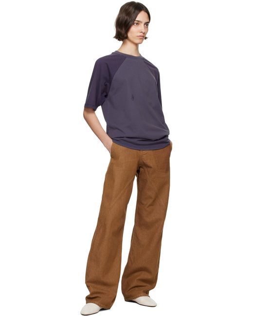 J.W. Anderson ネイビー ガーメントダイ オーバーサイズ Tシャツ Purple