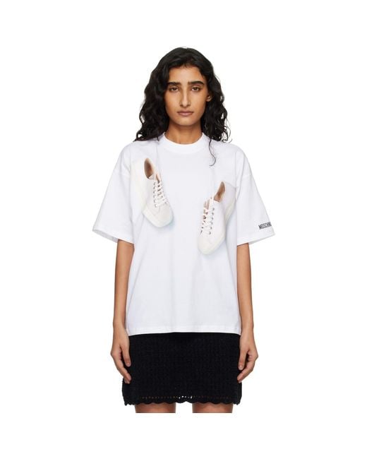 Moschino White Organic Cotton Jersey T-Shirt