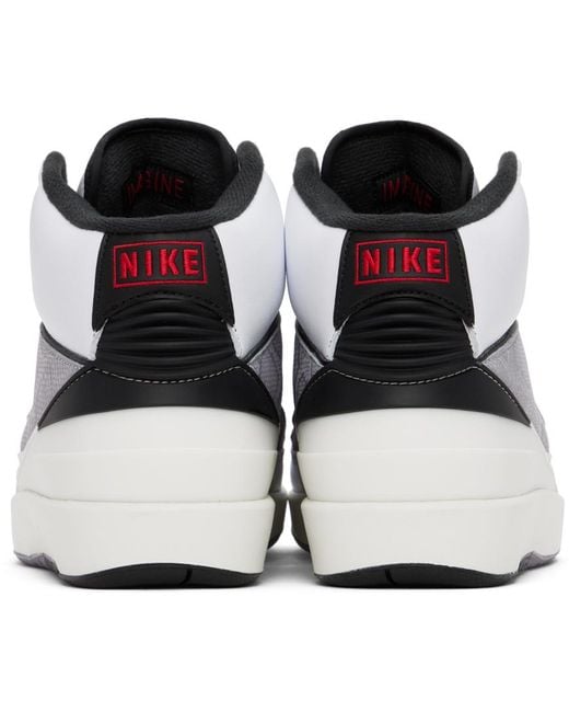 メンズ Nike ホワイト&シルバー Air Jordan 2 Retro スニーカー Black