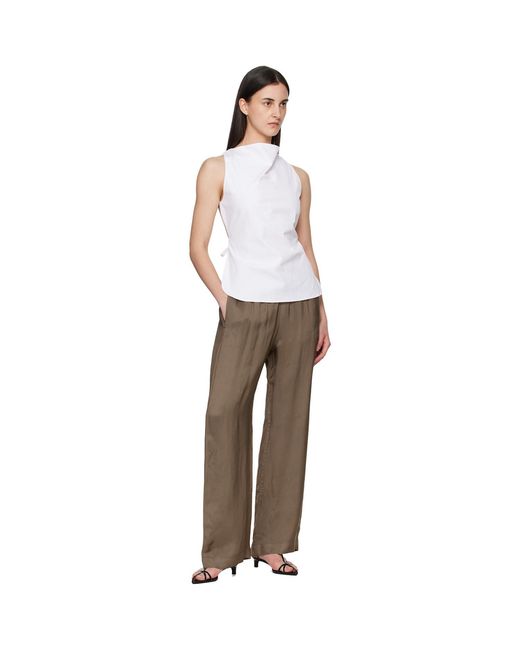 Rohe White Open Back Crushed Cotton Top