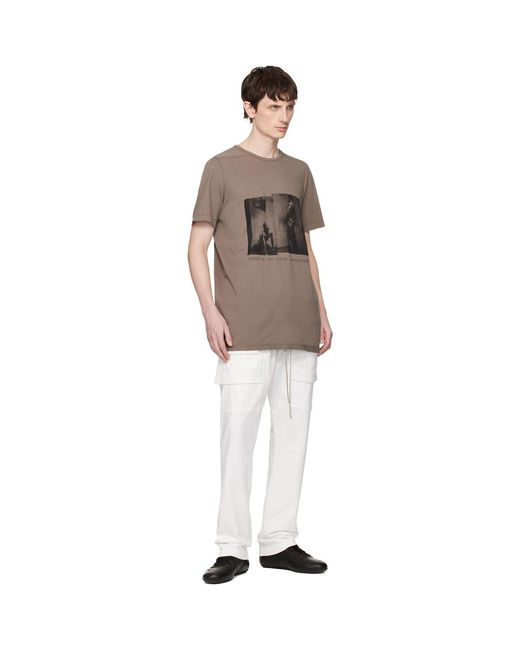 Rick Owens White Off- Temple Creatch Drawstring Cargo Pants for men