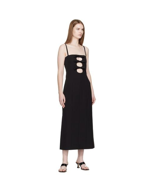 Sandy Liang Black Sen Midi Dress