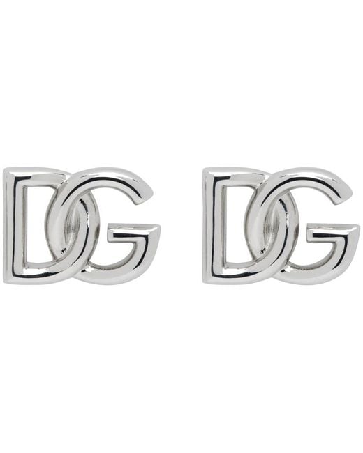 Dolce & Gabbana Black Dolce&gabbana Silver 'dg' Cuff Links for men