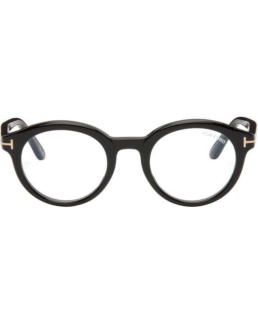 Tom Ford Black Round Glasses for men