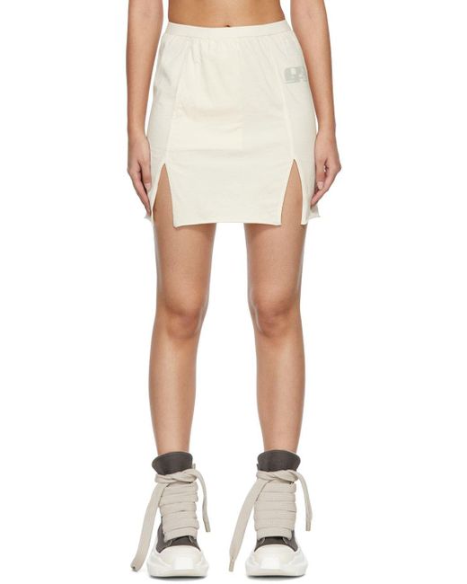 Rick Owens Multicolor Off-white Organic Cotton Mini Skirt