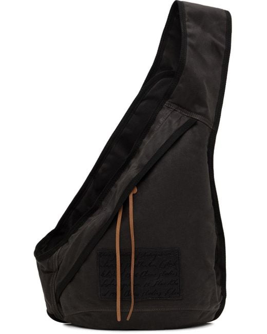 Acne Black Gray Sling Backpack