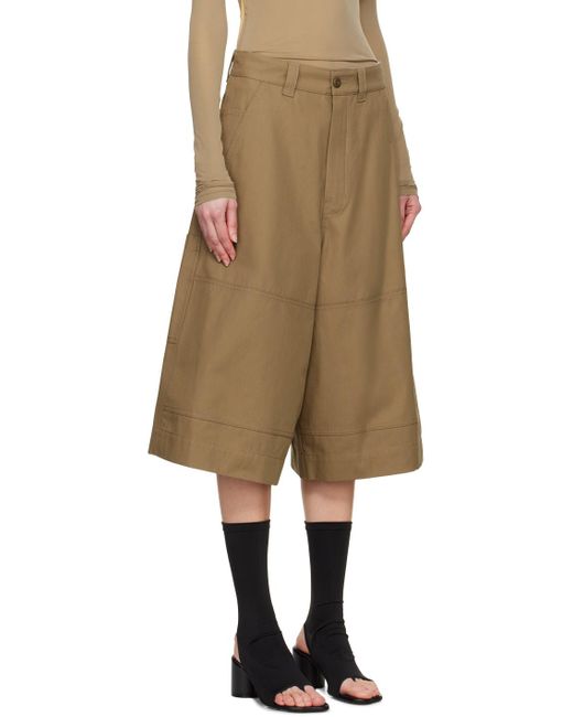 MM6 by Maison Martin Margiela Natural Wide-Leg Shorts