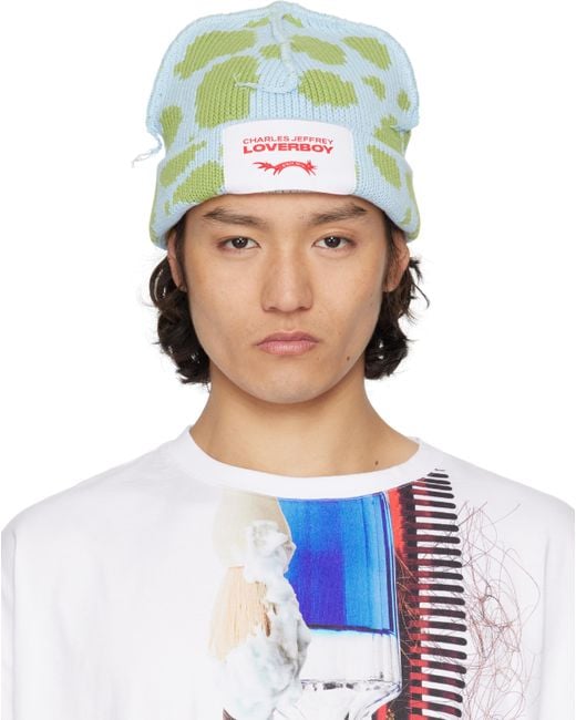 メンズ Charles Jeffrey ブルー＆グリーン Loverboy ビーニー White