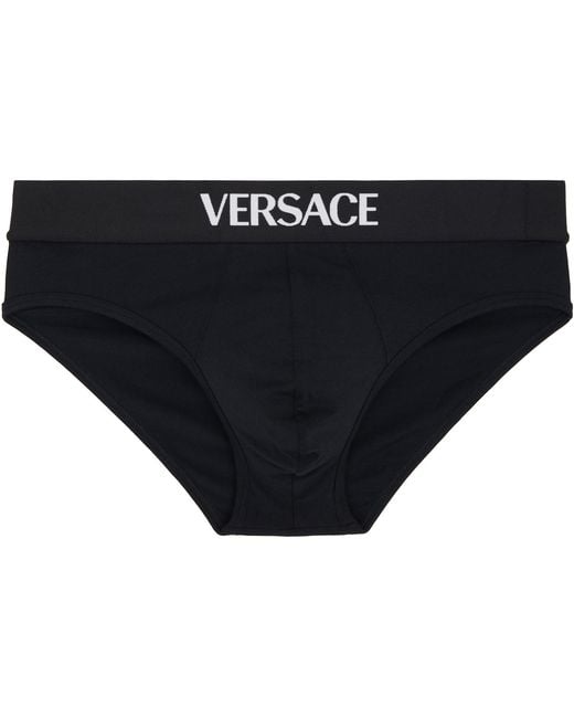 Versace Black Two-Pack Cotton-Jersey Briefs for men