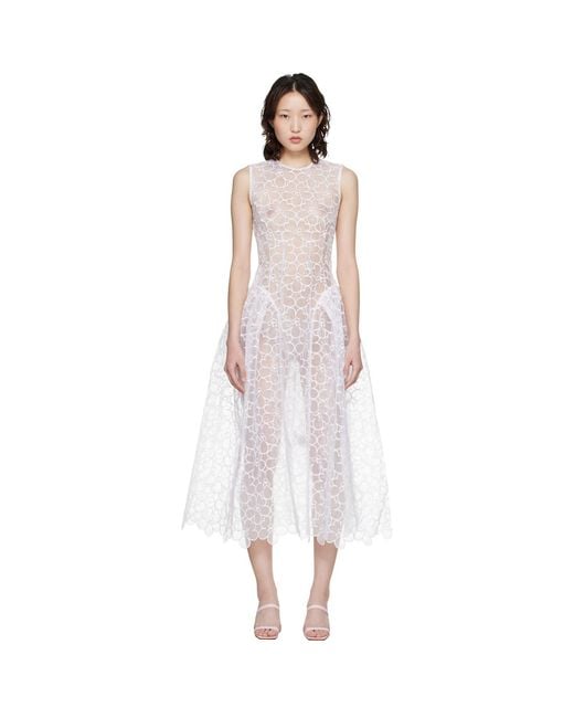 CECILIE BAHNSEN White Cbcate Midi Dress