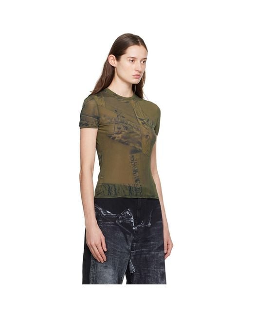 Blumarine Black Green Printed T-shirt