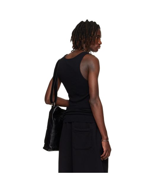 Lu'u Dan Black Ssense Exclusive Ribbed Tank Top for men