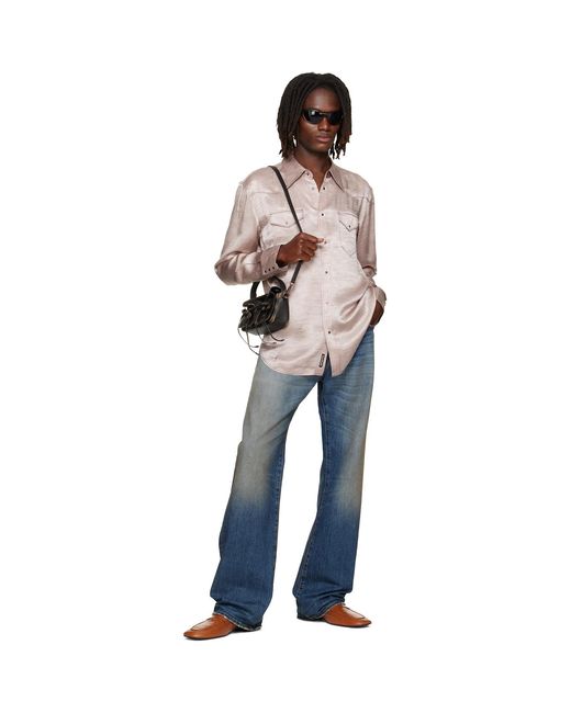 Acne Textured Satin Button-Up Shirt for men