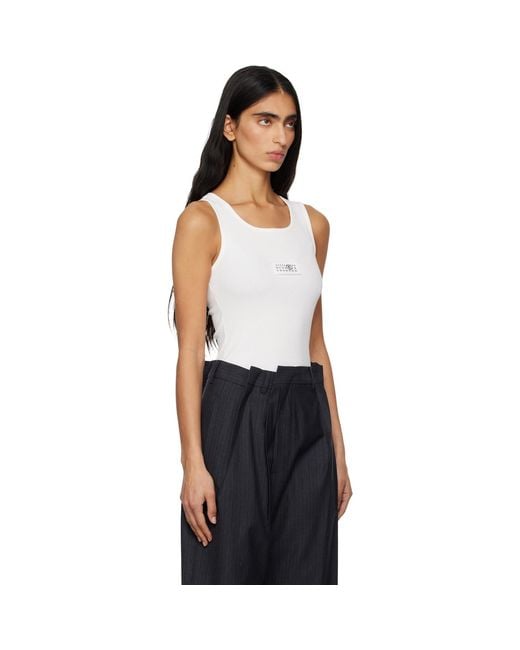 MM6 by Maison Margiela Black Ribbed Jersey Tank Top