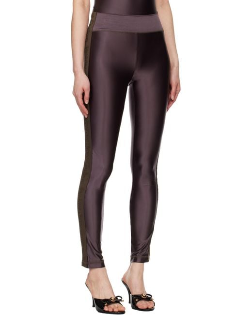 Versace Jeans Couture ブラウン ロゴトリム レギンス Multicolor
